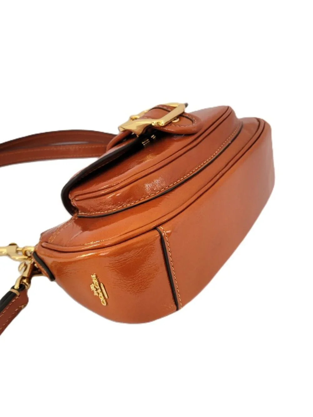 Coach CDB19 Ashton Mini Shoulder Bag Glazed Leather Crossbody Cinnamon Bag - Picture 6 of 7